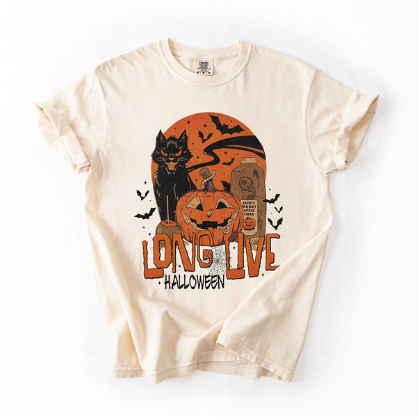 Long Live Halloween Retro Classic Vintage Spooky Night Celebration Comfort Colors Tee