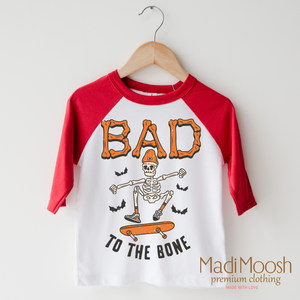 Bad To The Bone Skater Shirt - Halloween Shirt — view 3