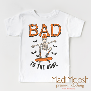Bad To The Bone Skater Shirt - Halloween Shirt — view 2