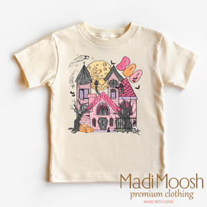 Pink Haunted House Boo Shirt - Halloween Shirt — view 1