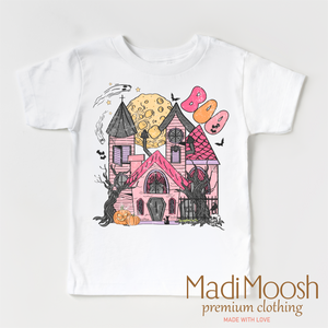 Pink Haunted House Boo Shirt - Halloween Shirt — view 2