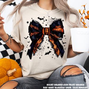 Halloween Bow Tee - Printed On Comfort Colors — view 1