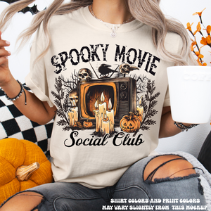 Spooky Movie Social Club Halloween Tee - Printed On Comfort Color — view 1