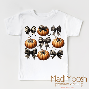 Pumpkin And Bows Fall Shirt - Halloween Tee — view 2