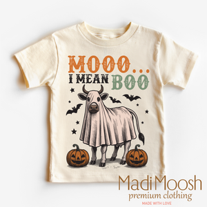 Moo I Mean Boo Retro Halloween Shirt - Country Halloween Tee — view 1