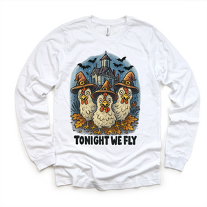 Tonight We Fly Chicken Witch Halloween Shirt - Halloween Tee — view 4