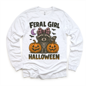 Feral Girl Halloween Shirt - Halloween Raccoon Tee — view 4