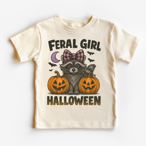 Feral Girl Halloween Shirt - Halloween Raccoon Tee — view 1