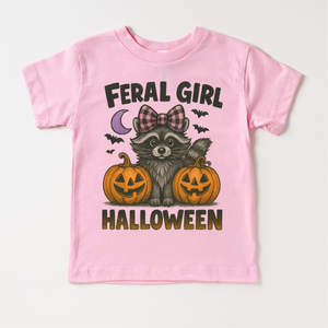 Feral Girl Halloween Shirt - Halloween Raccoon Tee — view 3