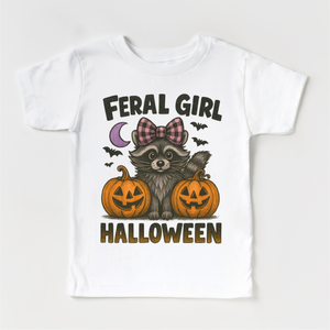 Feral Girl Halloween Shirt - Halloween Raccoon Tee — view 2