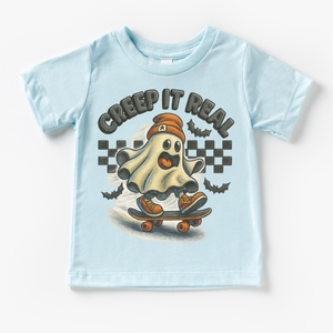 Creep It Real Skateboard Ghost Halloween Shirt - Halloween Tee — view 5
