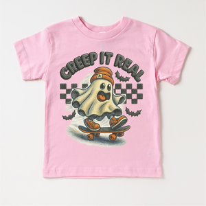 Creep It Real Skateboard Ghost Halloween Shirt - Halloween Tee — view 3