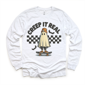 Retro Creep It Reel Skater Halloween Shirt - Halloween Tee — view 4