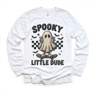 Spooky Little Dude Skater Halloween Shirt - Halloween Tee - MU92 — view 4