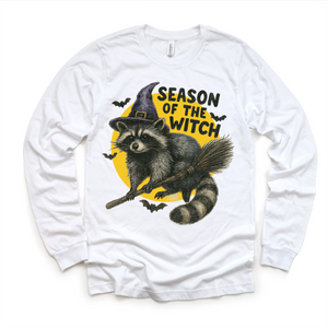Season Of The Witch Raccoon Halloween Shirt - Halloween Tee - MU93 — view 4