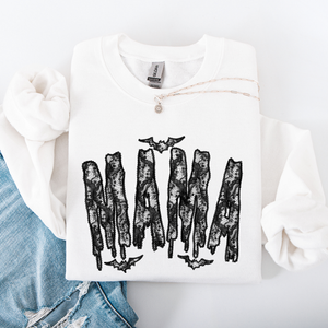 Mama Faux Lace Halloween Coquette Inspired Vintage Gothic Graphic Cozy Sweatshirt — view 8