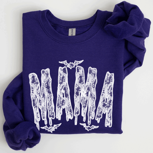 Mama Faux Lace Halloween Coquette Inspired Vintage Gothic Graphic Cozy Sweatshirt — view 7
