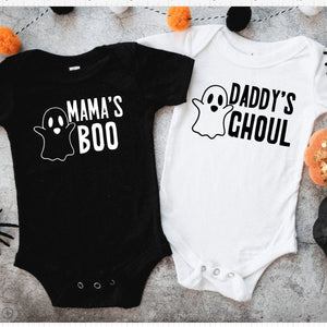 Mama's Boo or Daddy's Ghoul Halloween Baby Bodysuit — view 1