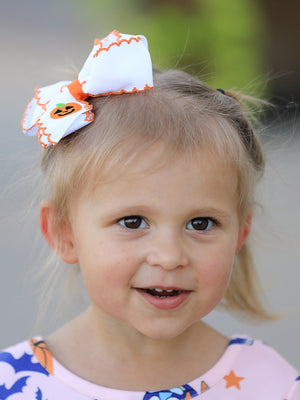 Halloween Pumpkin Bow Hairpin — view 4
