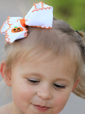 Halloween Pumpkin Bow Hairpin — view 5
