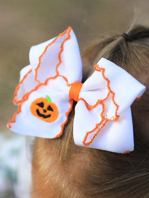 Halloween Pumpkin Bow Hairpin — view 1