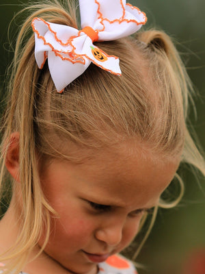 Halloween Pumpkin Bow Hairpin — view 2