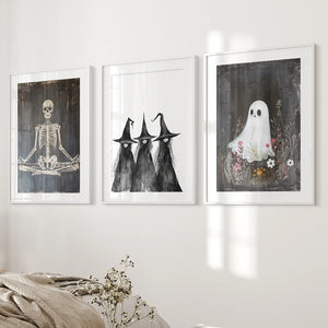 Dark Halloween Witches Wall Art Decor Print Set — view 4