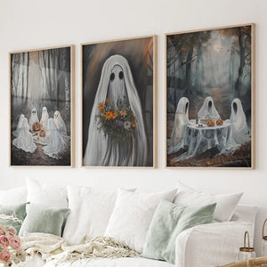 Moody Halloween Ghosts Trendy Wall Art Poster — view 6