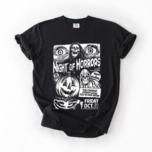 Night Of Horrors Halloween Spooky Scary Witch Midnight Monster Mash Edition Comfort Colors Tee — view 1