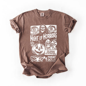 Night Of Horrors Halloween Spooky Scary Witch Midnight Monster Mash Edition Comfort Colors Tee — view 3