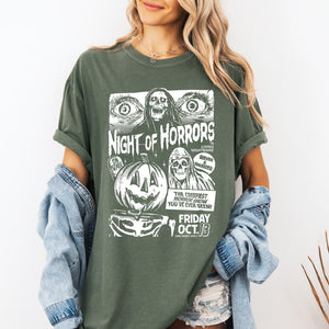 Night Of Horrors Halloween Spooky Scary Witch Midnight Monster Mash Edition Comfort Colors Tee — view 4