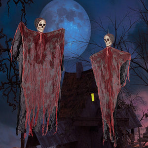 Halloween Haunted House Porch Yard Dress Up Scary Spider Web Cotton Suit Scary Hanging Ghost Decoration Blood Veil Little Hanging Ghost — view 3