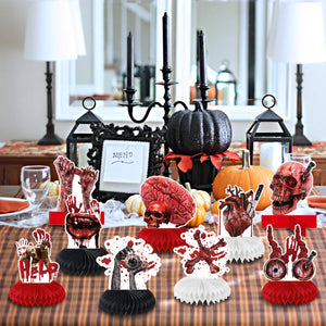 Halloween horror-themed haunted house holiday party decoration set flag background cloth card balloon honeycomb ornament — view 3