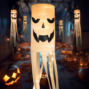 Halloween decorative hair dryer flag pendant ghost festival atmosphere luminous ghost hair dryer outdoor tree hanging supplies hanging ghost — view 2