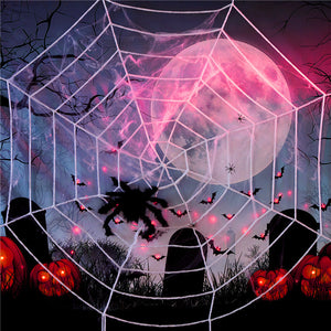 Halloween spider web decoration haunted house party trick props spider silk simulation big spider combination scene arrangement — view 1