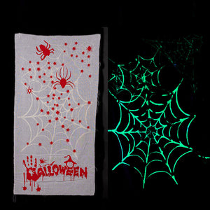 Halloween luminous light curtain pumpkin ghost spider web haunted house secret room horror blood gauze atmosphere layout props — view 8
