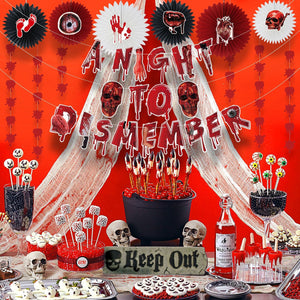 Halloween horror-themed haunted house holiday party decoration set flag background cloth card balloon honeycomb ornament — view 2