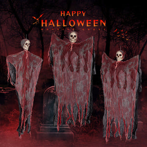 Halloween Haunted House Porch Yard Dress Up Scary Spider Web Cotton Suit Scary Hanging Ghost Decoration Blood Veil Little Hanging Ghost — view 1