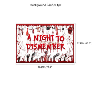 Halloween horror-themed haunted house holiday party decoration set flag background cloth card balloon honeycomb ornament — view 12