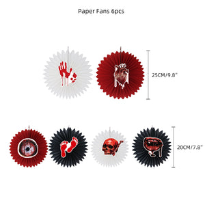 Halloween horror-themed haunted house holiday party decoration set flag background cloth card balloon honeycomb ornament — view 14