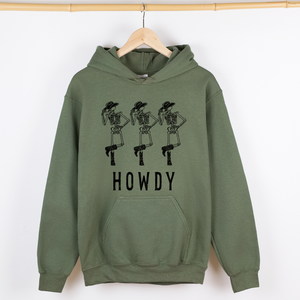 Howdy Skeleton Cowboy Ghost Witch Aesthetic Meme Halloween Spooky Graphic Hoodie — view 6