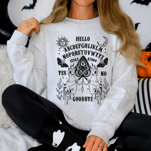 Ouija Board Spooky Tarot Halloween Witch Mystic Symbols Divination Circle Edition Sweatshirt — view 4