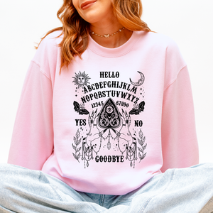Ouija Board Spooky Tarot Halloween Witch Mystic Symbols Divination Circle Edition Sweatshirt — view 5
