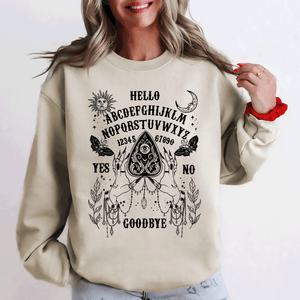 Ouija Board Spooky Tarot Halloween Witch Mystic Symbols Divination Circle Edition Sweatshirt — view 2