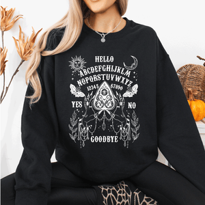 Ouija Board Spooky Tarot Halloween Witch Mystic Symbols Divination Circle Edition Sweatshirt — view 1
