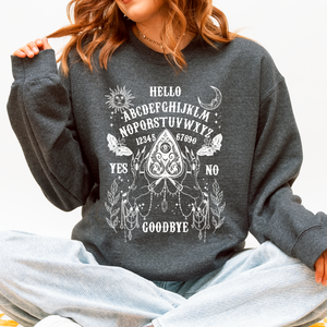 Ouija Board Spooky Tarot Halloween Witch Mystic Symbols Divination Circle Edition Sweatshirt — view 3