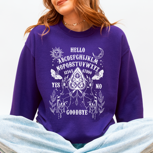 Ouija Board Spooky Tarot Halloween Witch Mystic Symbols Divination Circle Edition Sweatshirt — view 6