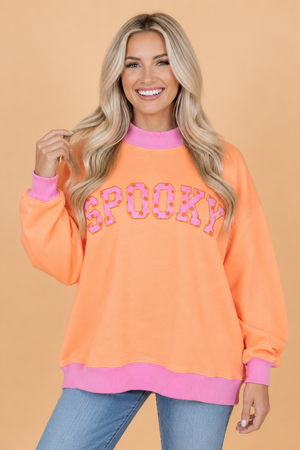Halloween SPOOKY Polka Dot Letter Print Sweatshirt — view 1
