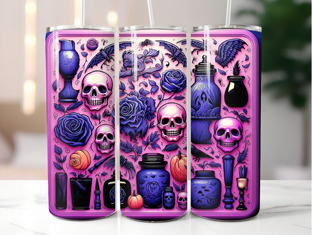 Halloween Jars & Skulls 20oz Skinny Tumbler