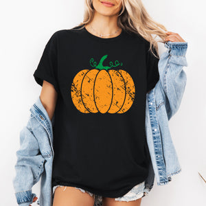 Pumpkin Faux Lace Coquette Pattern Autumn Halloween Inspired Cozy Seasonal Graphic Tee — view 1